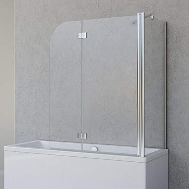Schulte D693477201 41 50 Badewannenfaltwand Angle, 2-teilig 112 x 142 cm mit Seitenwand für 70 cm Badewanne, 5 mm Sicherheitsglas (ESG) Klar hell, Chromoptik im Sale